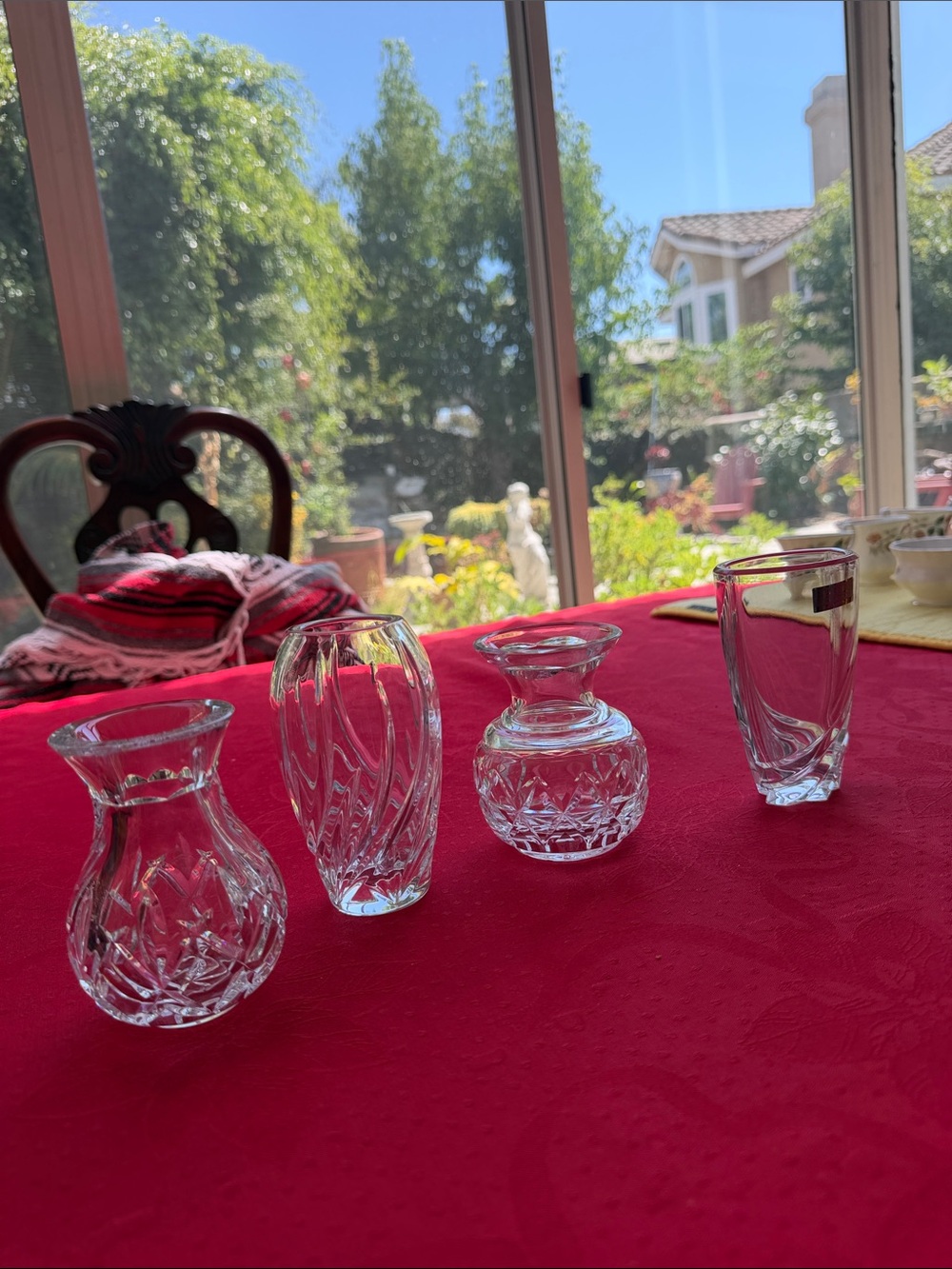Set of 4 vintage Waterford small vases